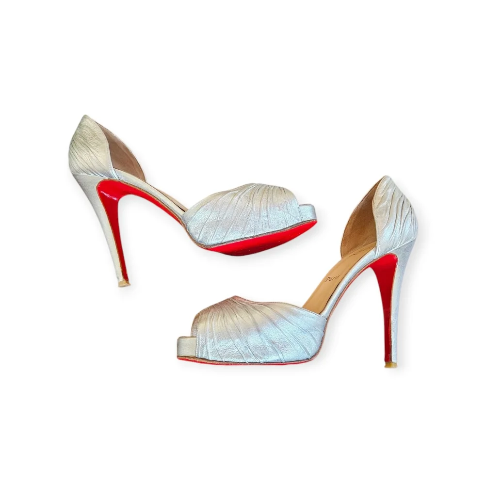 Christian Louboutin Metallic Nappa Turbella 120 Platform Sandals - 38.5 - Picture 6 of 15